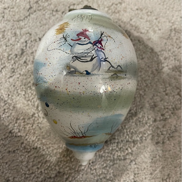 Peggy Abrams Santa With Frosty Ornament 6” No Box, EUC - Picture 3 of 10